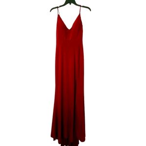 Burgundy Iris Slit Front long dress size 0 prom bridesmaid wedding